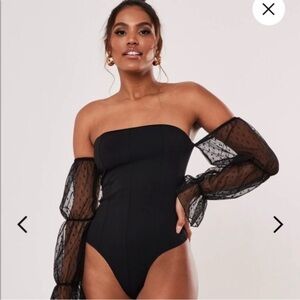 Black Off the shoulder body suit
